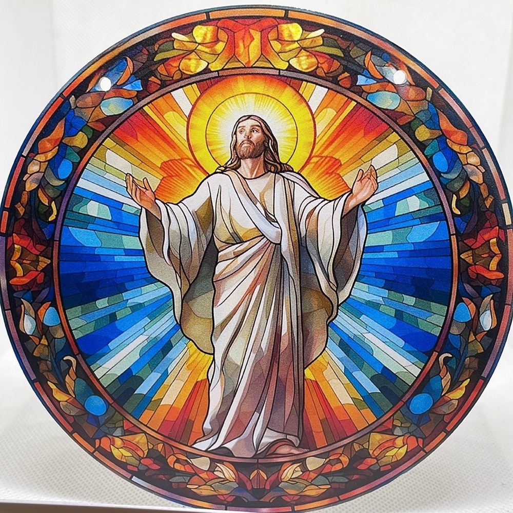Acrylic Suncatcher Jesus Religious Decorative Home Office Decor Gift Colourful